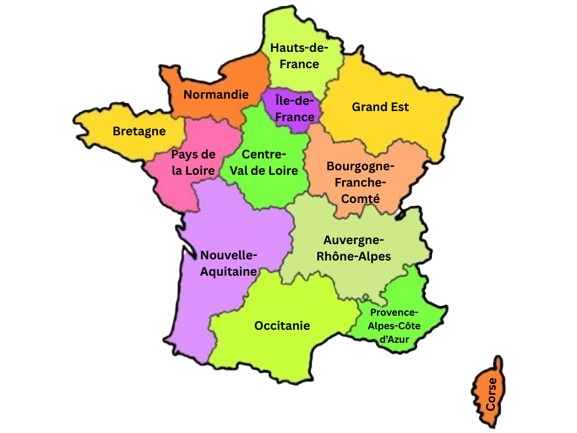 map of france's regions